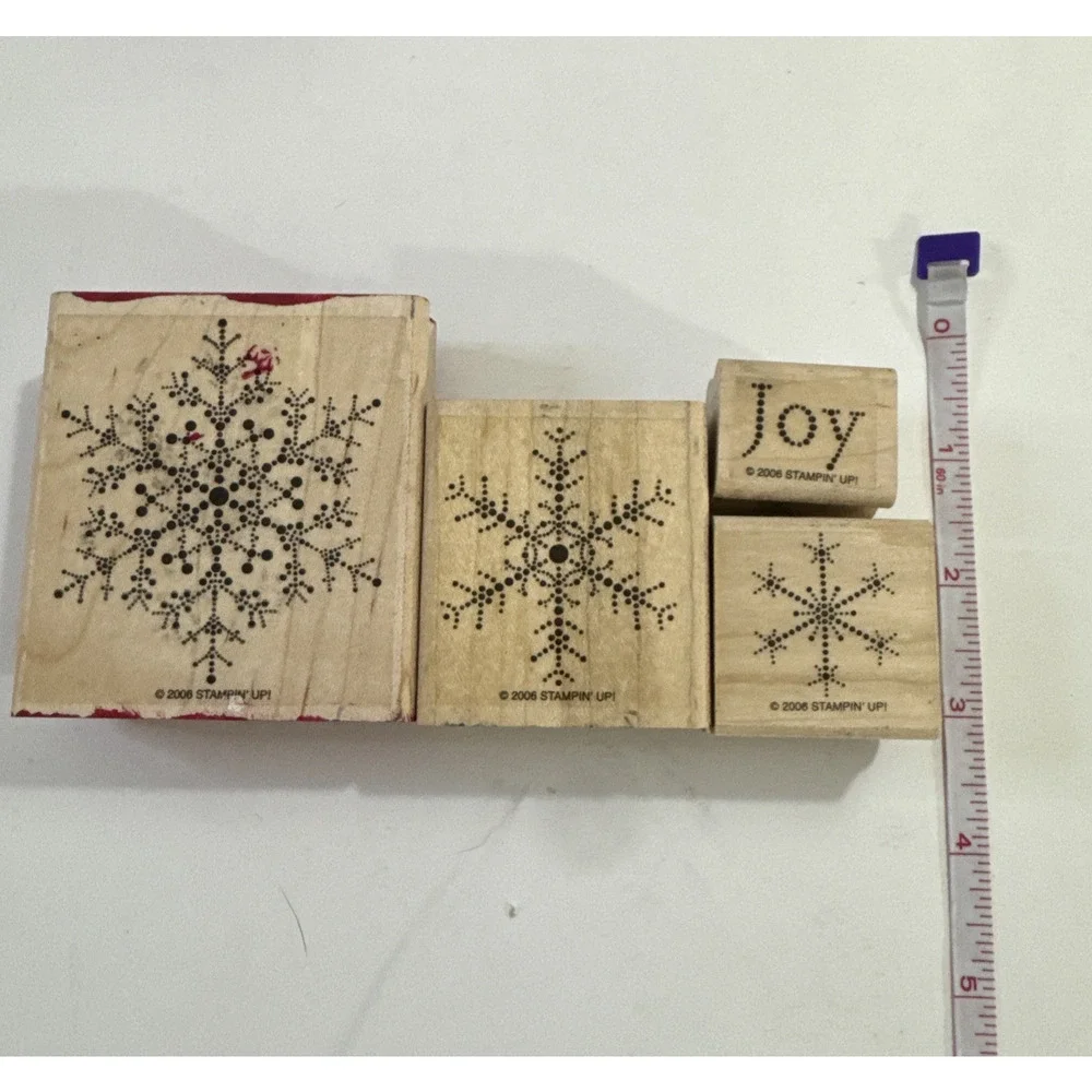 Set of 4 Stampin' Up! Keep Christmas Wood Rubber Stamp Set Holidays Christmas